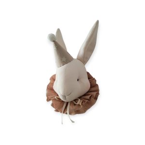 Królik cyrkowy jasno bezowy w czapce z gwiazdami - Love Me Decoration