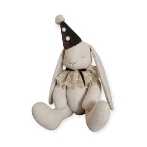 Królik dekoracyjny naturalny w złotym kołnierzu