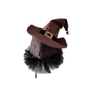 Halloween kot w bordowym kapeluszu